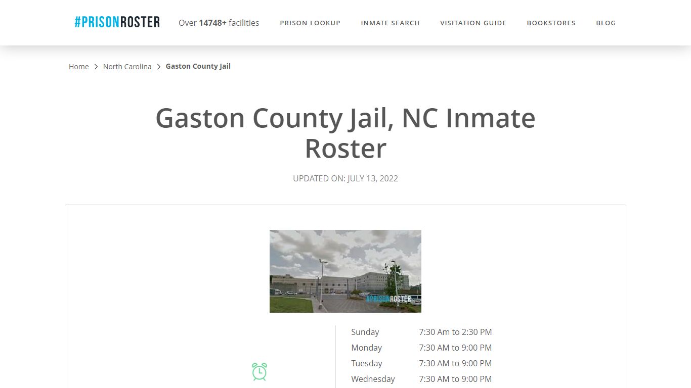 Gaston County Jail, NC Inmate Roster - Inmate Locator